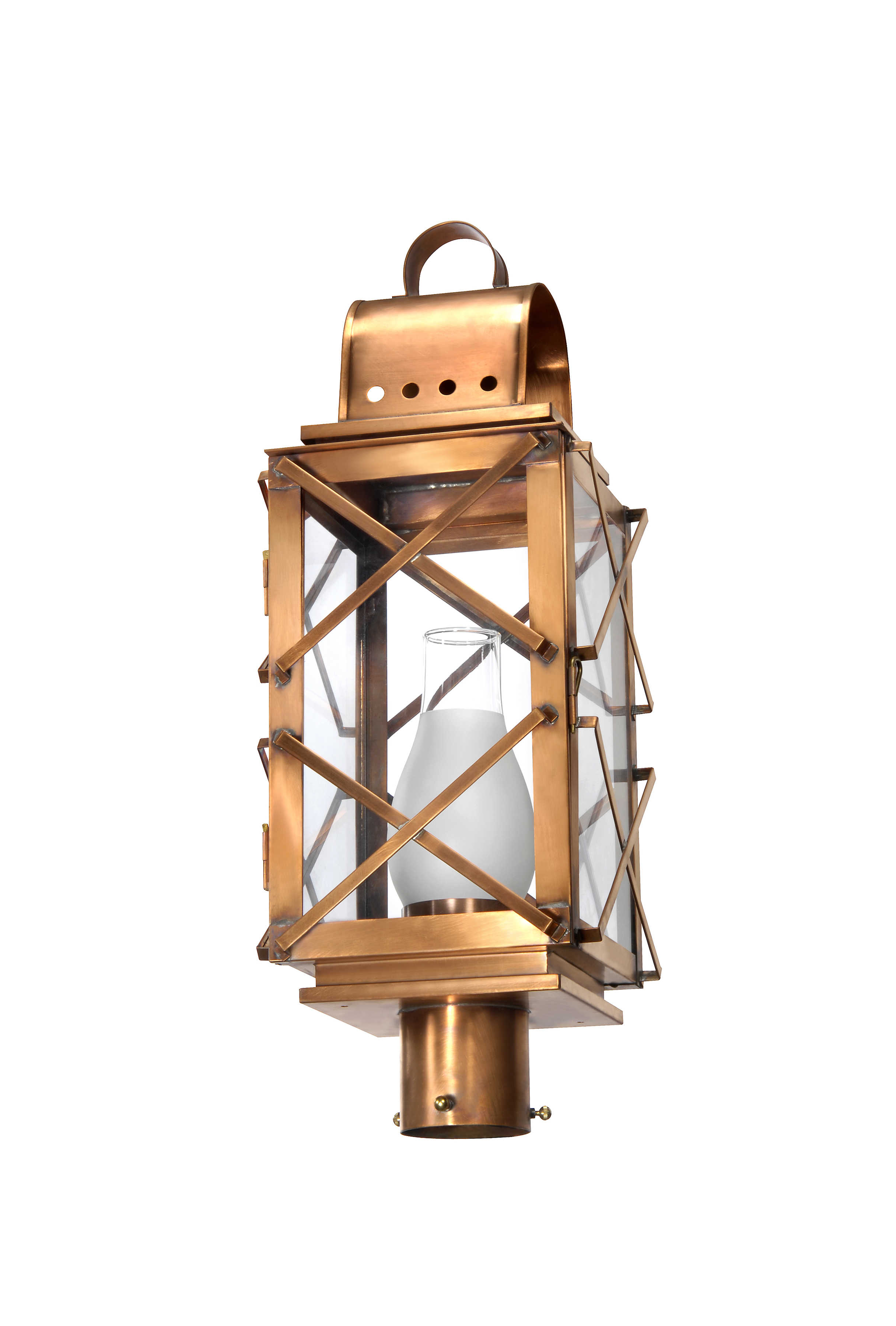 High Battery Collection HB-28 gas post lantern copper lantern gas flame lantern modern gas lantern contemporary lantern contemporary post light coastal lighting