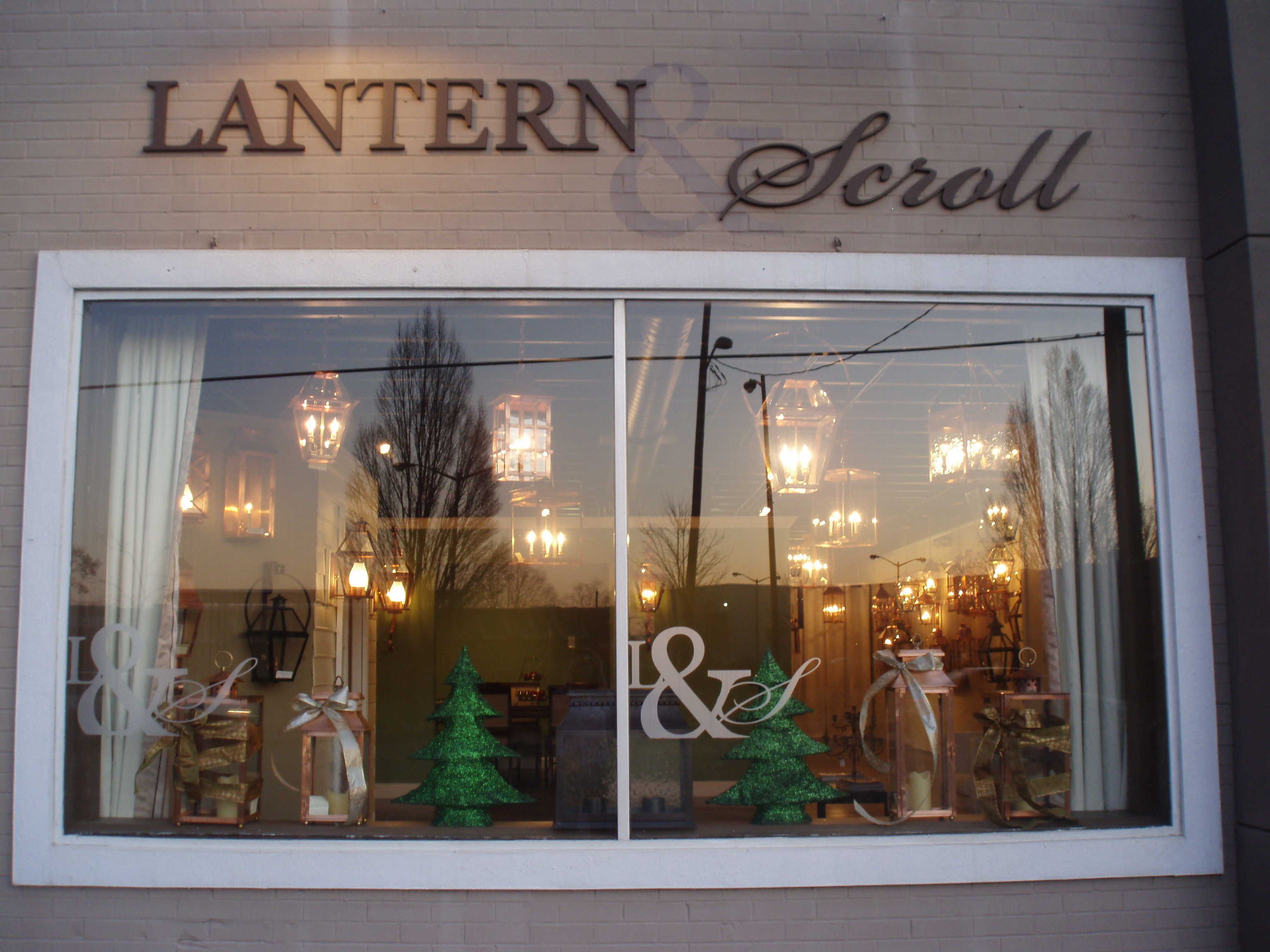 Lantern and Scroll outside -