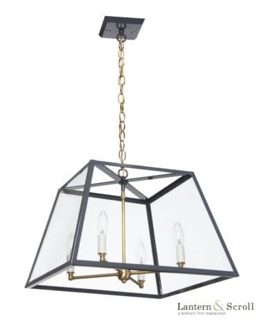 hanging ceiling light lantern navy blue pendant black bronze chain brass interior exterior gas electric scroll