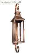 wall mount light lantern bronze copper loop brass interior exterior electric coastal gas scroll