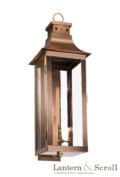wall mount light lantern bronze copper loop brass interior exterior electric gas scroll