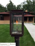 A 28 post mount gas light in copper -